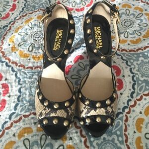 MICHAEL Michael Kors Black and Tan Heels